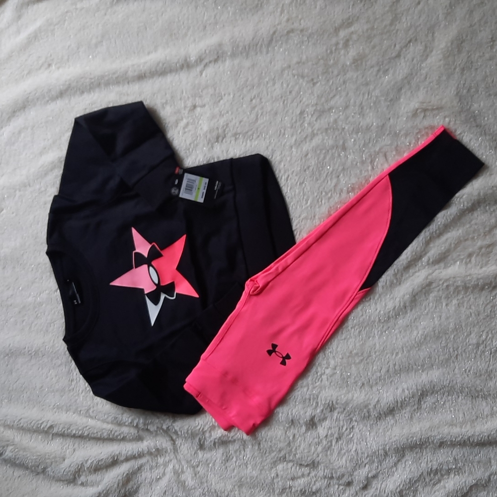 Pink and black Under Armour set